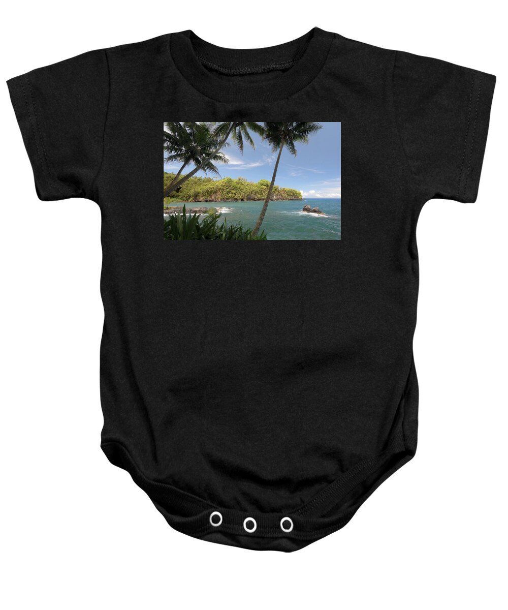 Onomea Bay Baby Onesie featuring the photograph Onomea Bay by Susan Rissi Tregoning