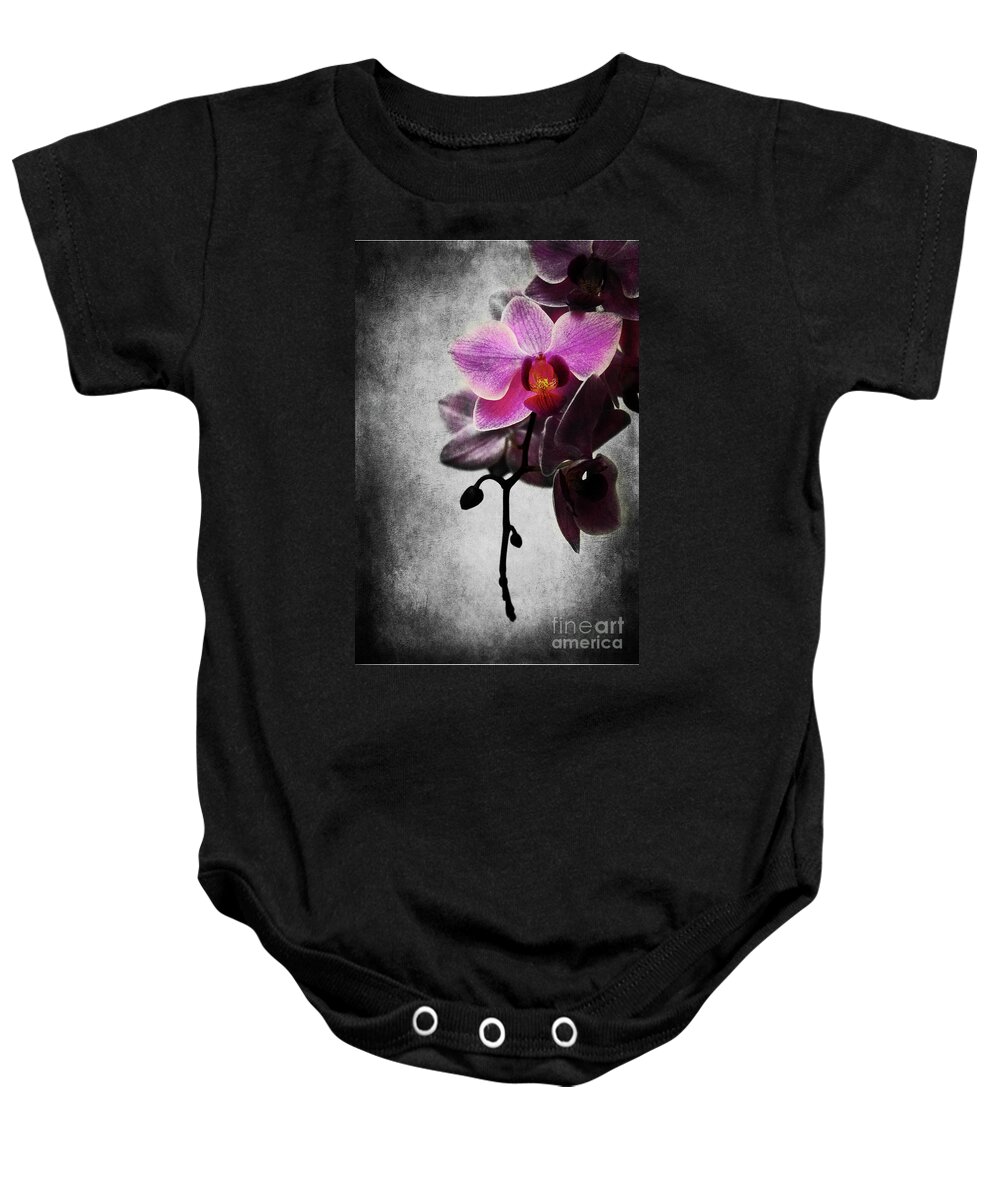 Orchid Baby Onesie featuring the photograph orchid IV by Hannes Cmarits