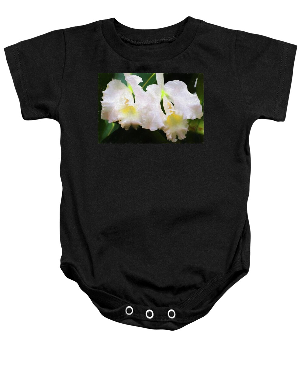 Orchids Baby Onesie featuring the photograph Orchids O'Keeffe by John Freidenberg