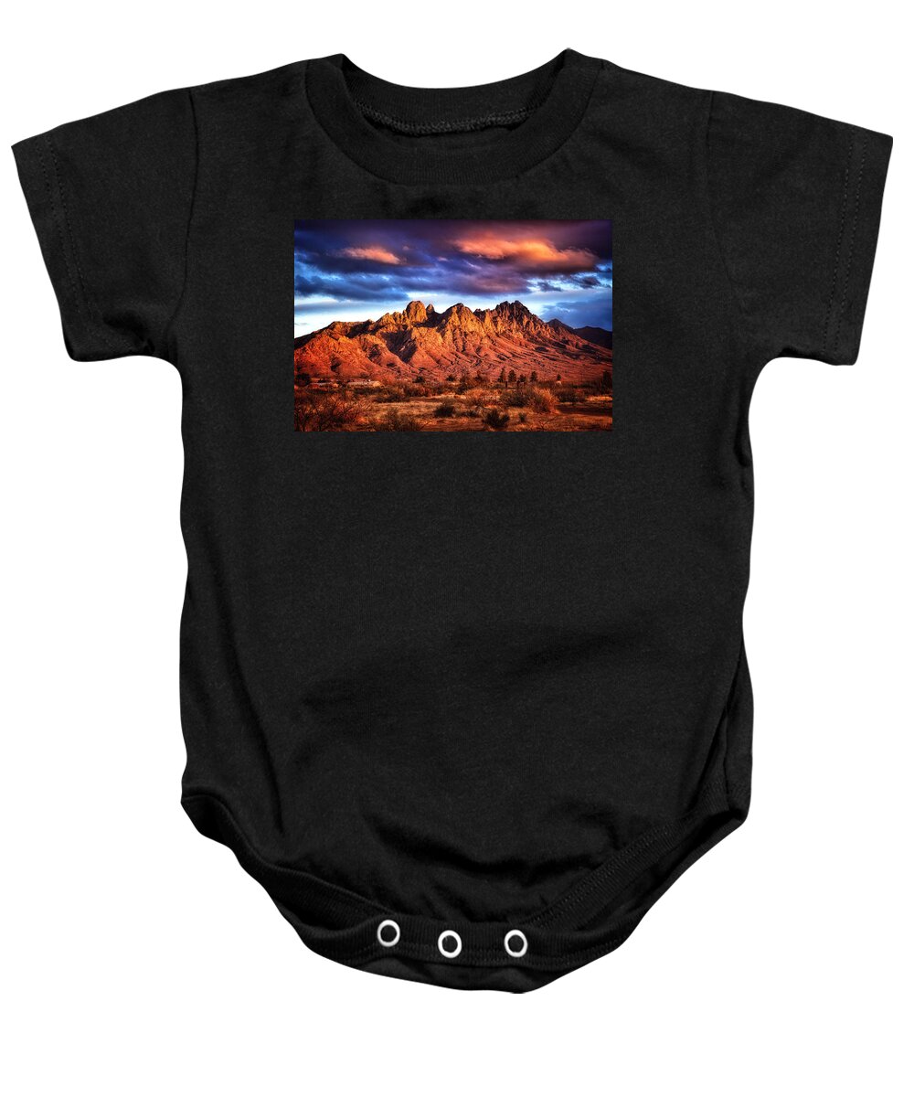 Color Image Baby Onesie featuring the photograph Organ Mountains by Diana Powell