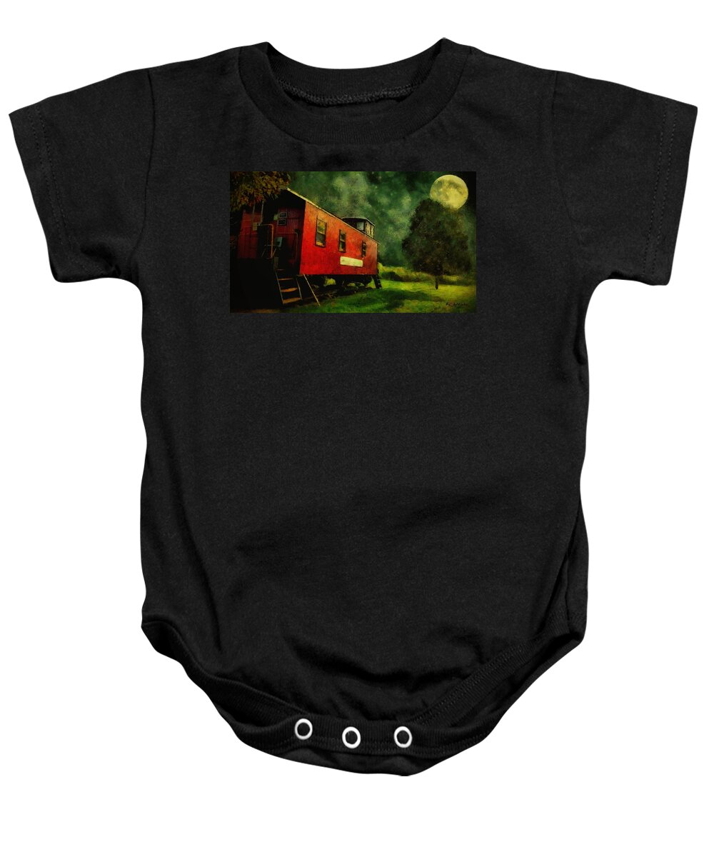 Caboose Baby Onesie featuring the painting Out to Pasture by RC DeWinter