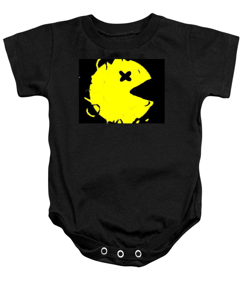 Photos ' Abstract ' Art ' Baby Onesie featuring the digital art Pac Man by The Lovelock experience
