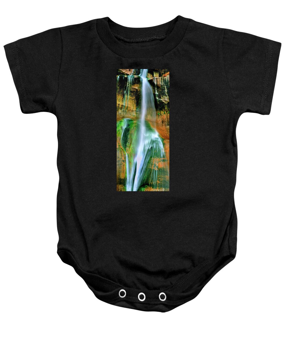Utah Landscape Baby Onesie featuring the photograph Panorama Lower Calf Creek Falls Escalante NM Utah by Dave Welling