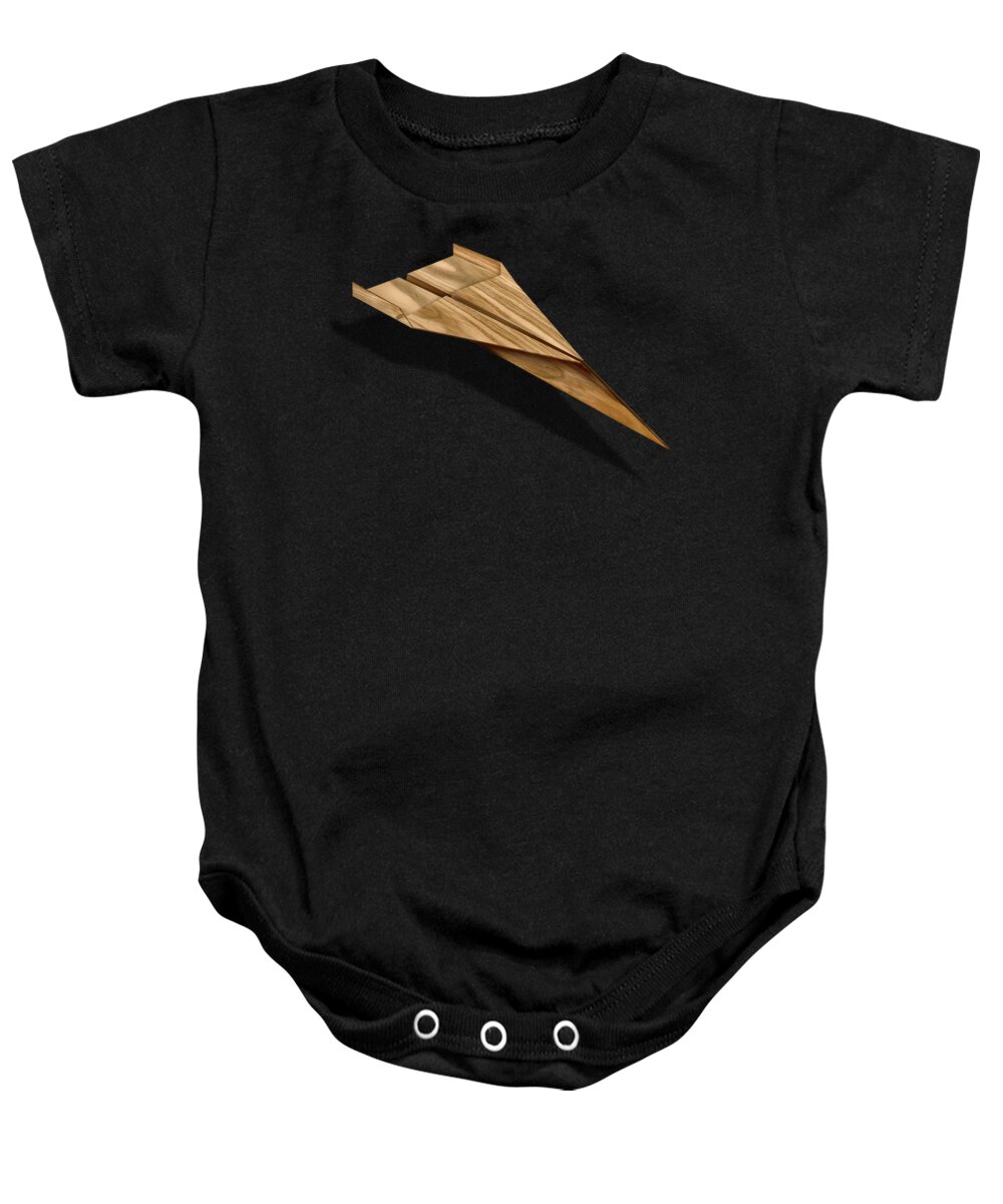 Aircraft Baby Onesie featuring the photograph Paper Airplanes of Wood 3 by YoPedro