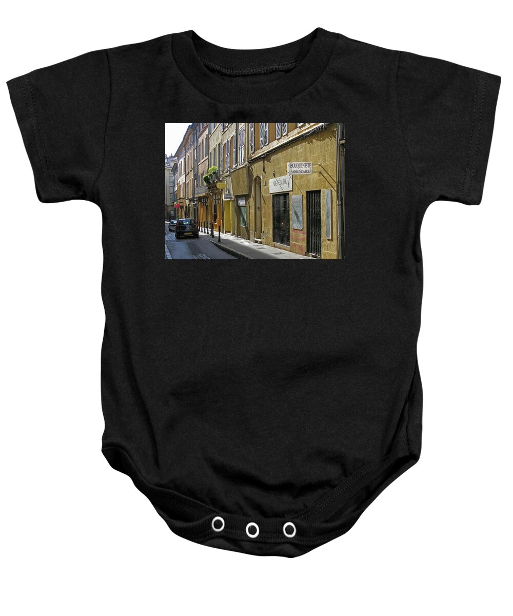 Mathis Baby Onesie featuring the photograph Paris Street Scene by Jim Mathis