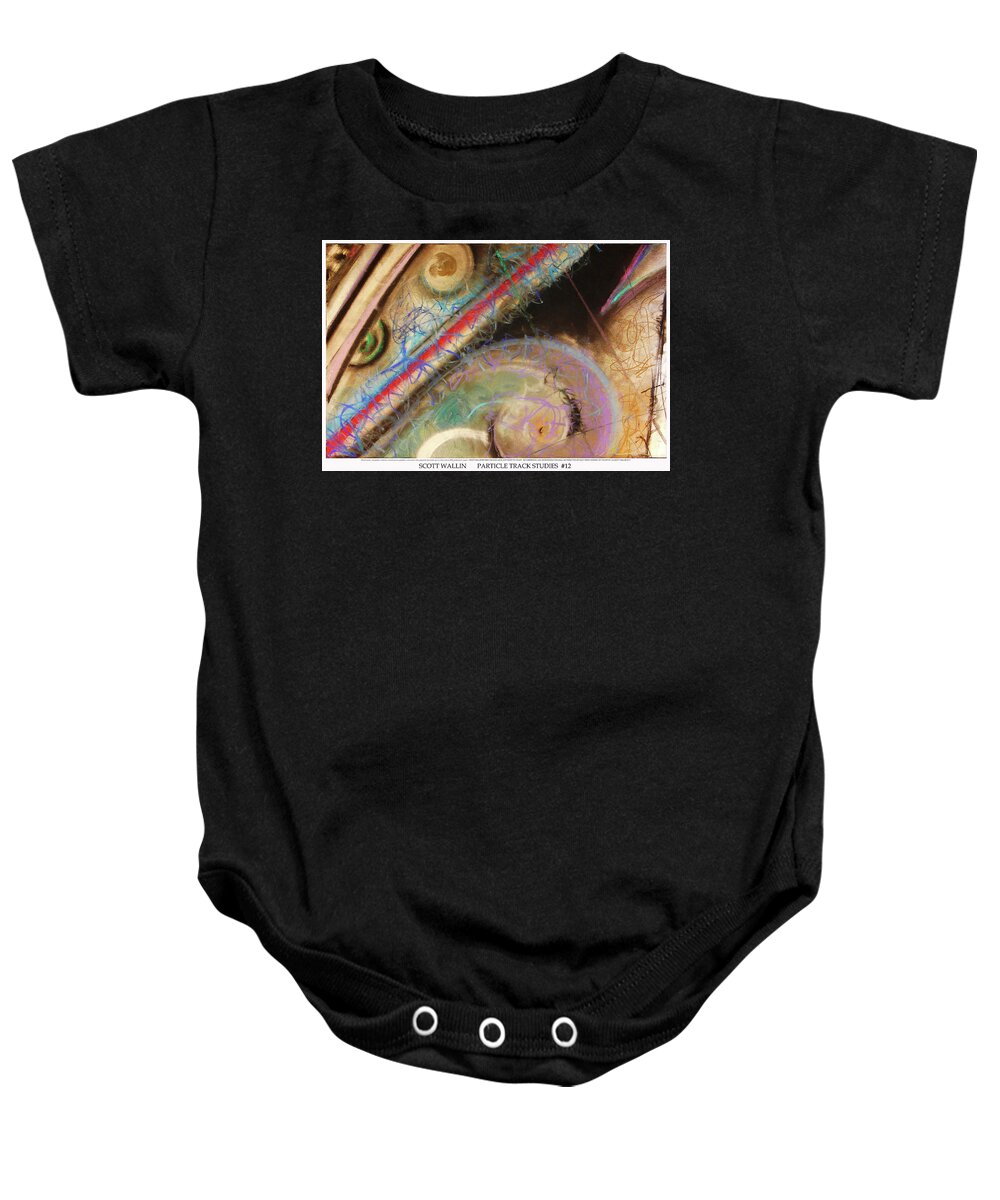 A Bright Baby Onesie featuring the painting Particle Track Study Twelve by Scott Wallin