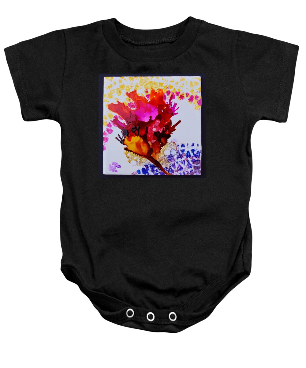 Patterns And Floral Baby Onesie featuring the painting Patterns and Floral by Warren Thompson