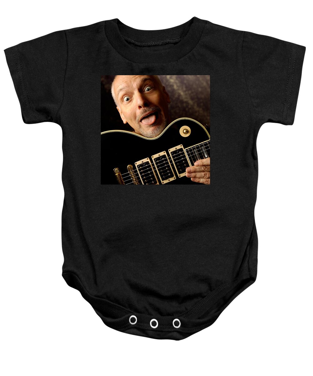 Peter Frampton Baby Onesie featuring the photograph Peter Frampton by Gene Martin by David Smith