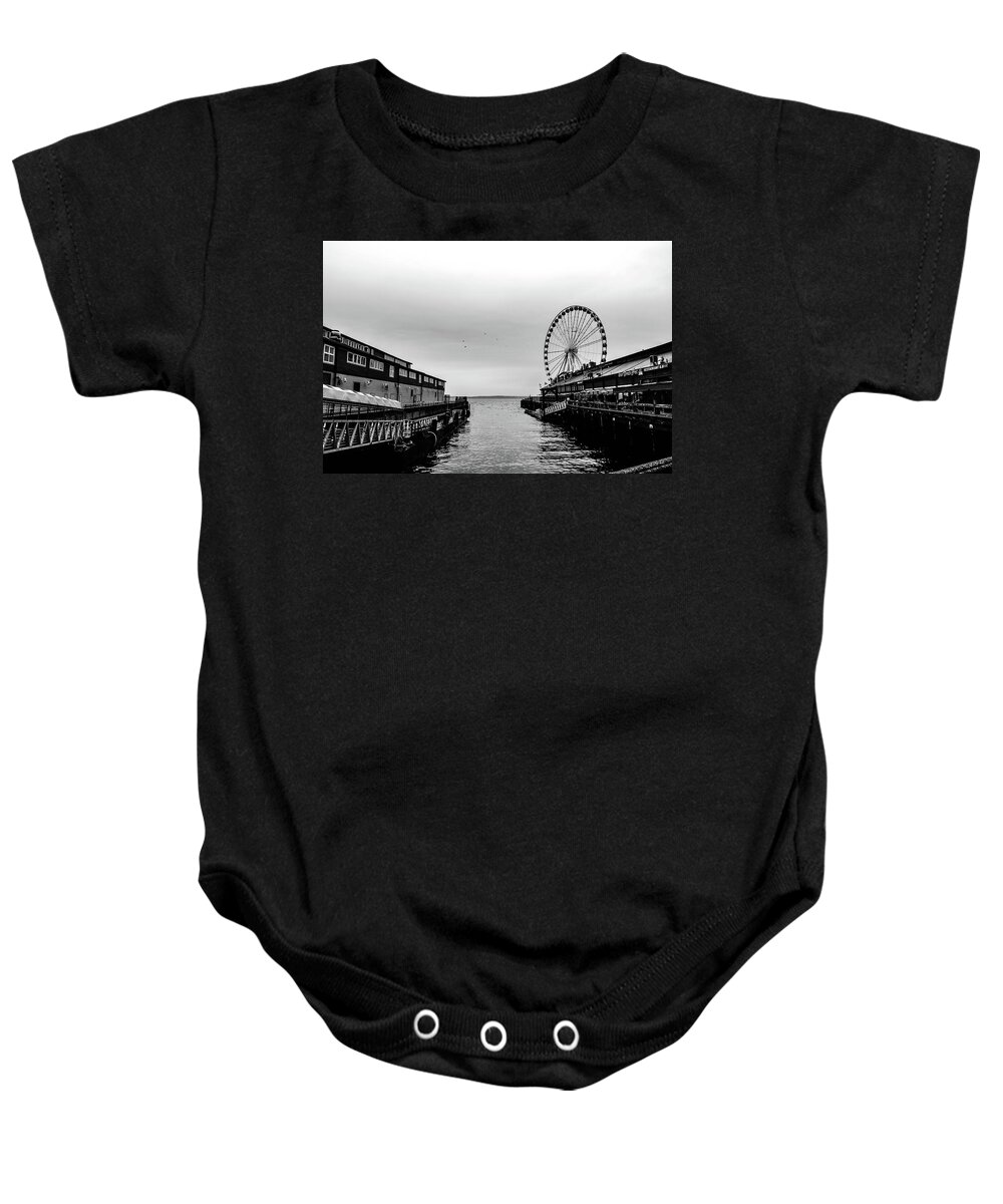 Seattle Baby Onesie featuring the photograph Pierless by D Justin Johns