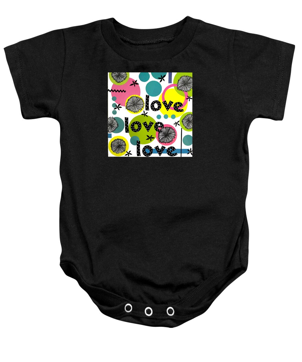 Meditation Baby Onesie featuring the mixed media Playful Love by Gloria Rothrock
