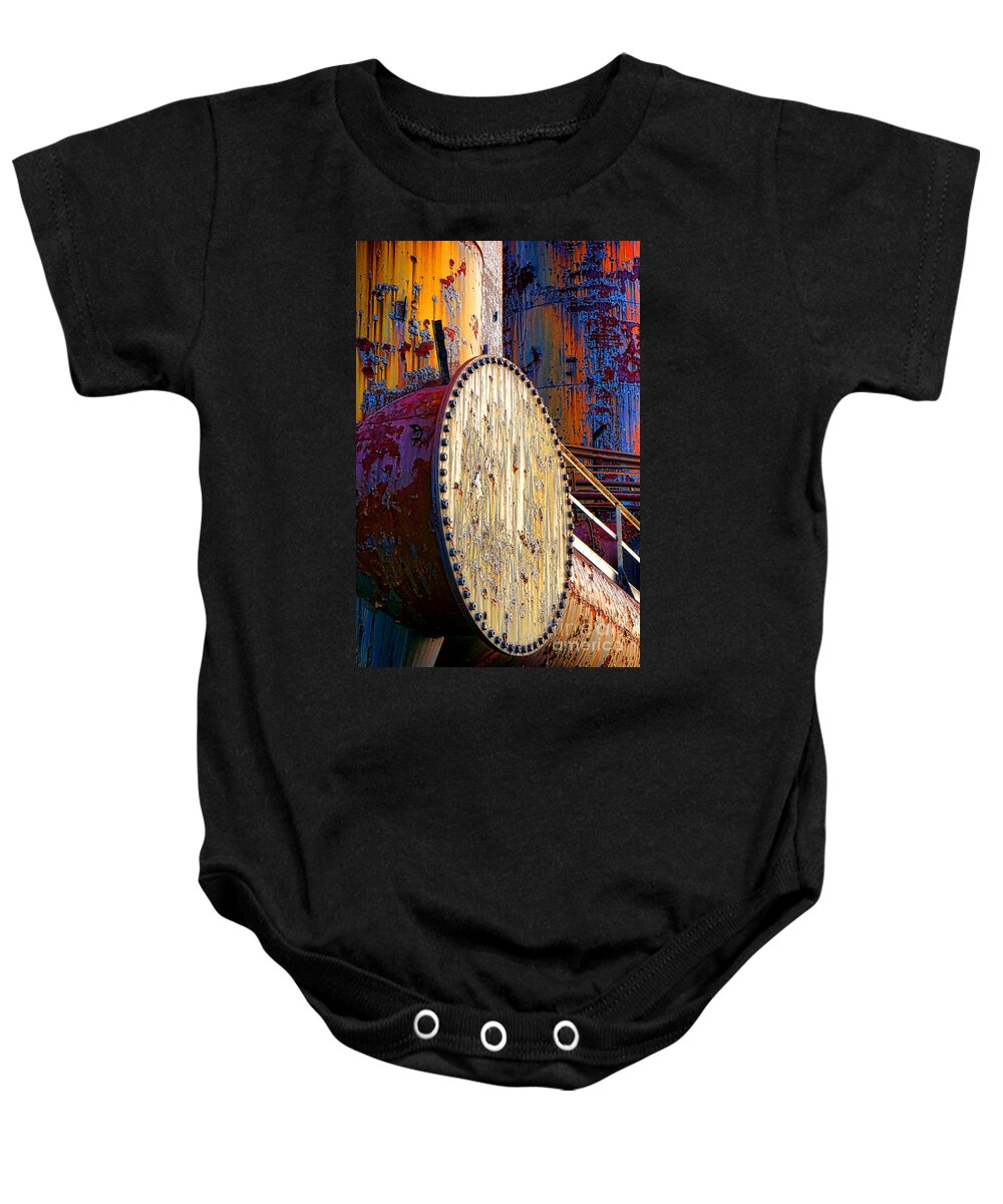 Antique Baby Onesie featuring the photograph Pop Art Industrial by Olivier Le Queinec