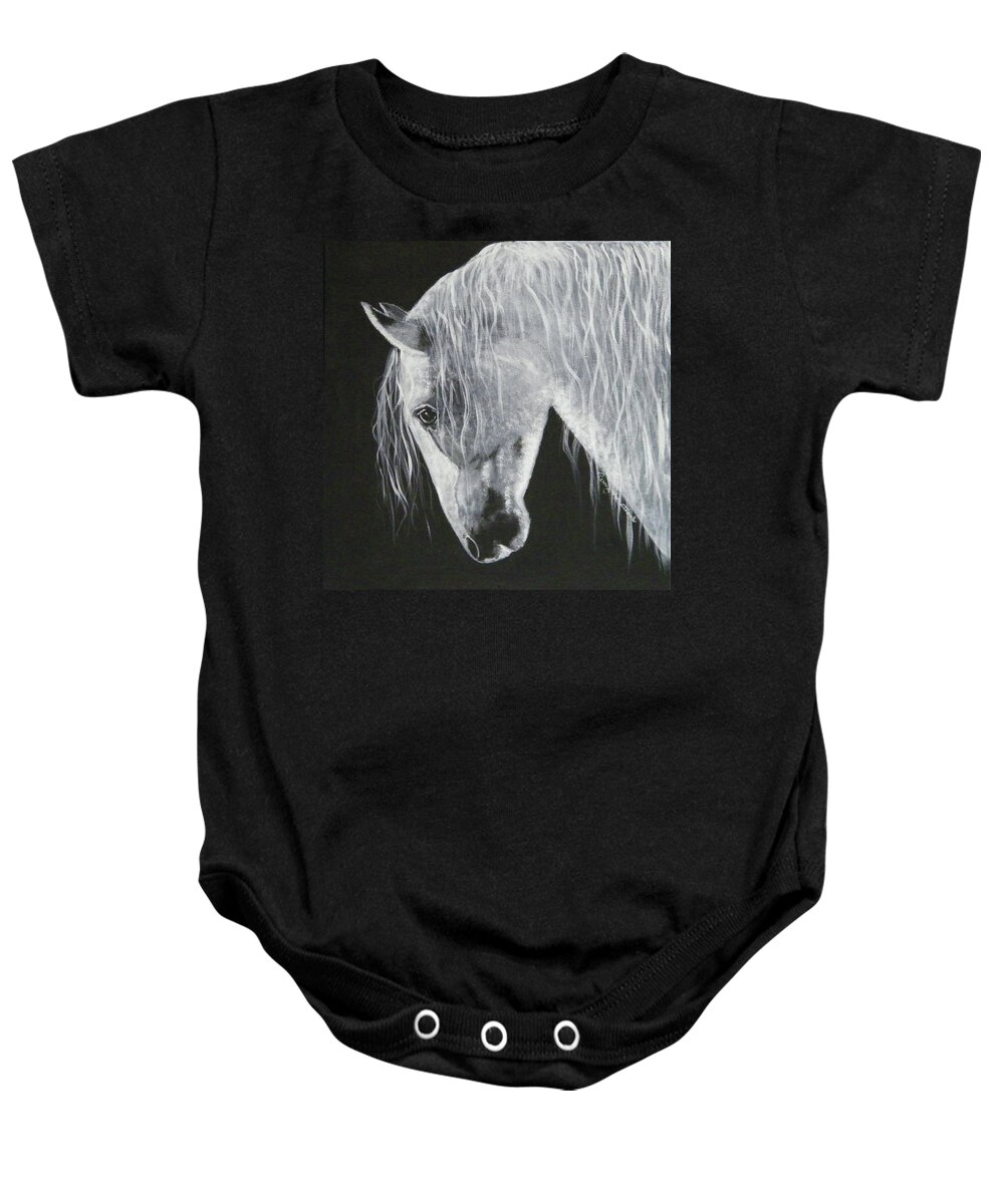 Animals Baby Onesie featuring the painting Power Horse by Terry Honstead