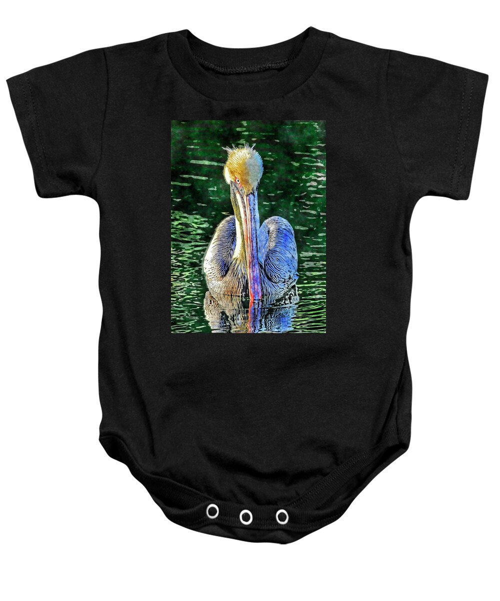 Brown Pelican Baby Onesie featuring the photograph Pretty Boy by HH Photography of Florida