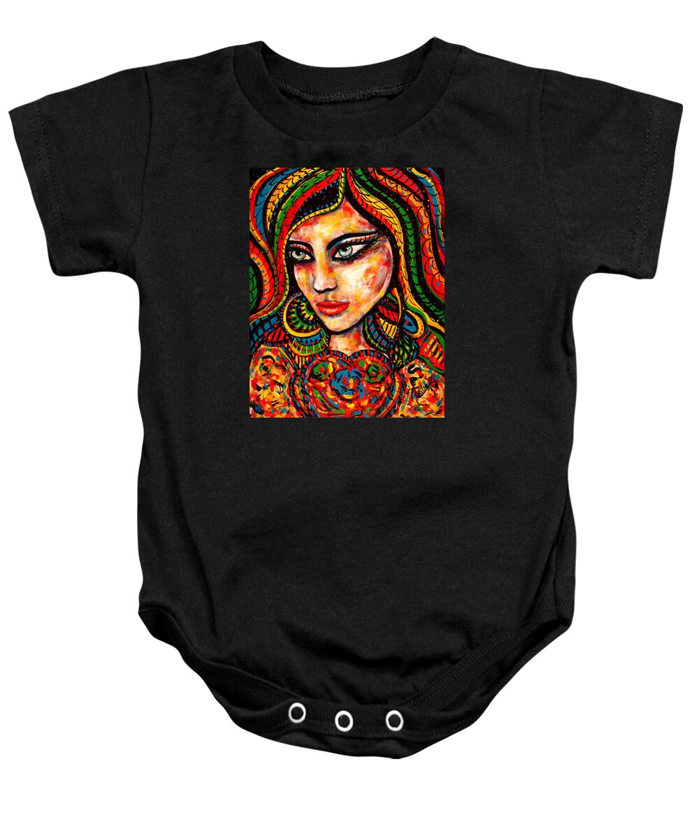 Romance Baby Onesie featuring the painting Princess Of Desire by Natalie Holland