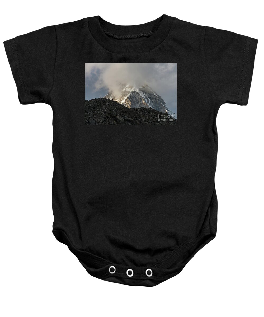 Everest Baby Onesie featuring the photograph Pumori Dusk Light by Mike Reid