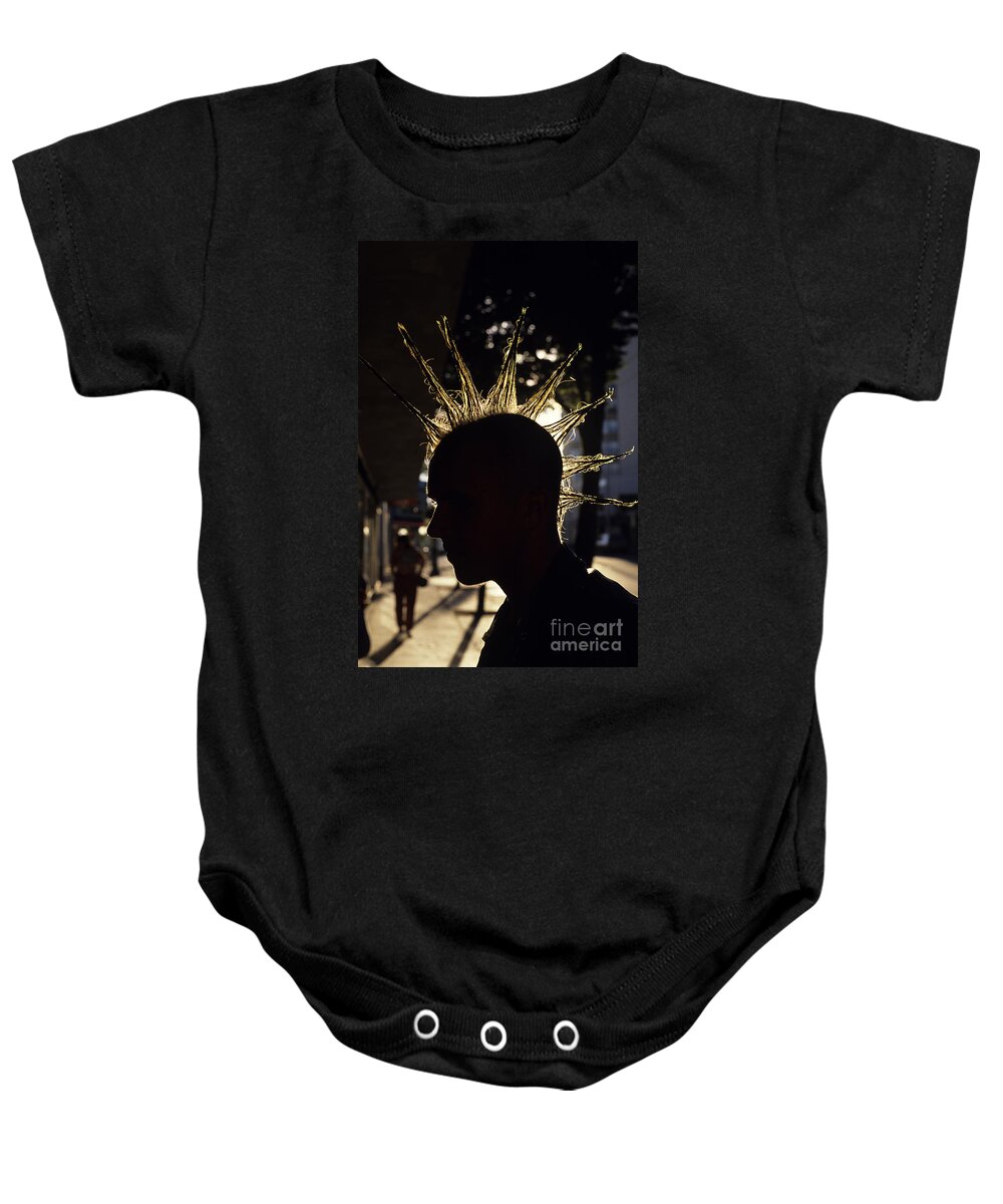 Adolescence Baby Onesie featuring the photograph Punk Rocker by Jim Corwin