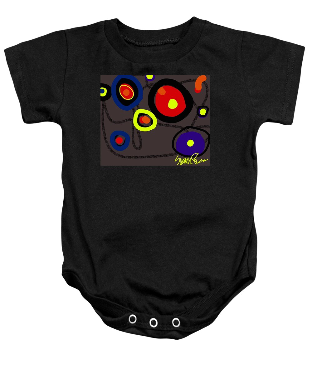 Miro Baby Onesie featuring the digital art Puzzled in a Pool of Thought by Susan Fielder