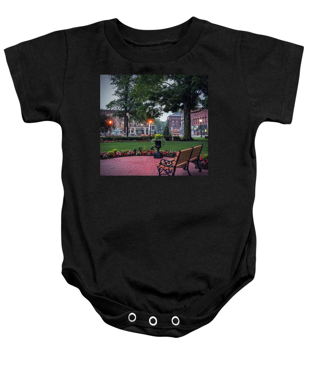  Baby Onesie featuring the photograph Quiet morning in the village by Kendall McKernon