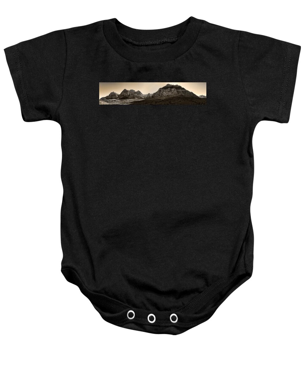 Red Baby Onesie featuring the photograph Red Rock Panorama - Anselized by Ricky Barnard