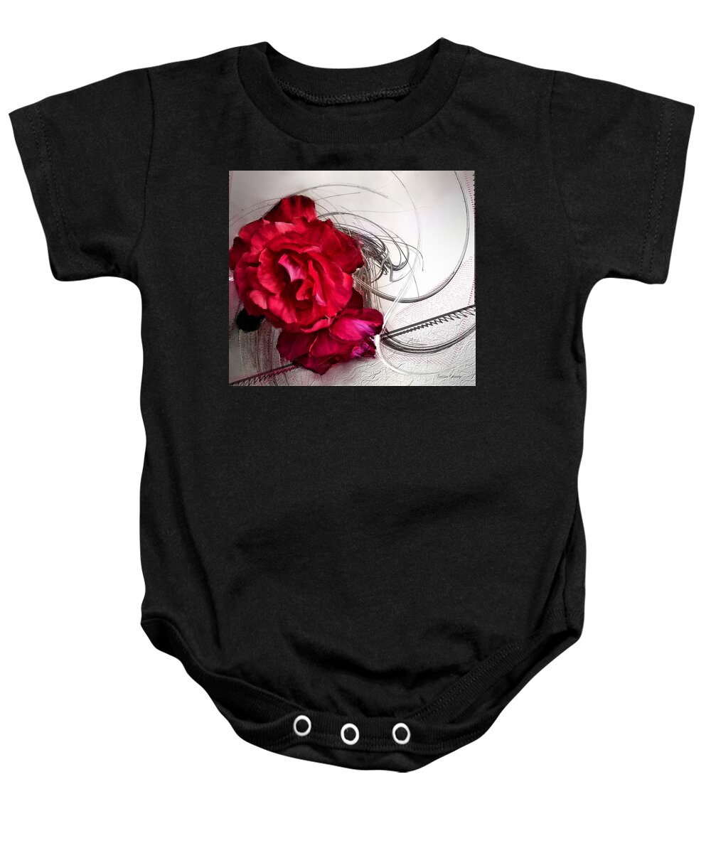 Floral Baby Onesie featuring the painting Red Roses by Susan Kinney