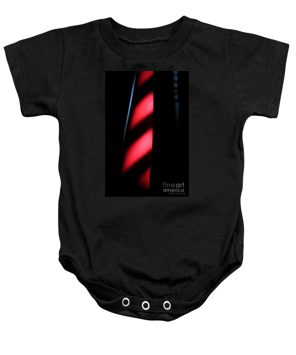 Abstract Baby Onesie featuring the digital art Red Stripes by Todd Blanchard