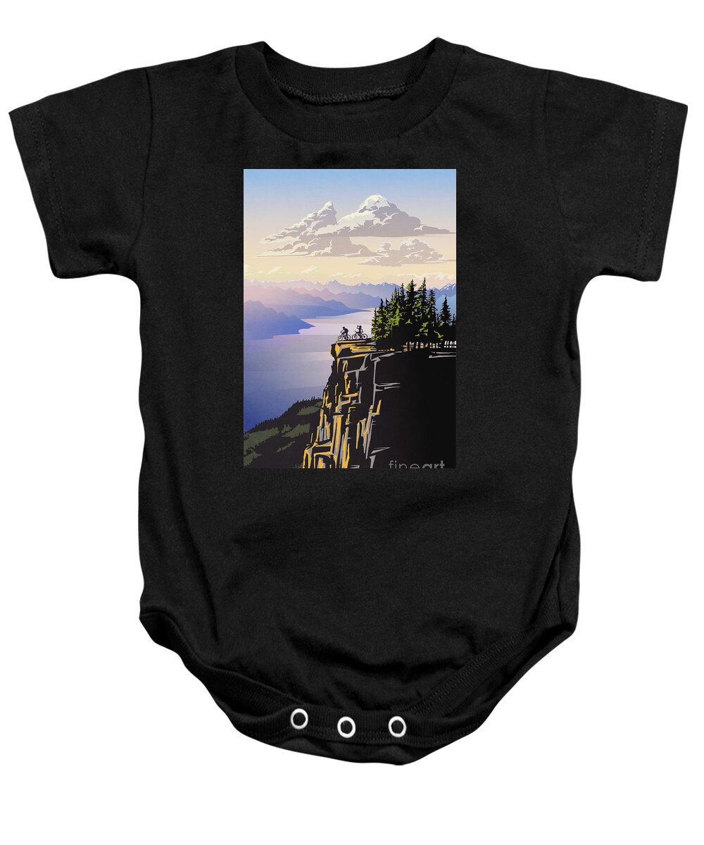 Travel Poster Baby Onesie featuring the digital art Retro Beautiful BC Travel poster by Sassan Filsoof