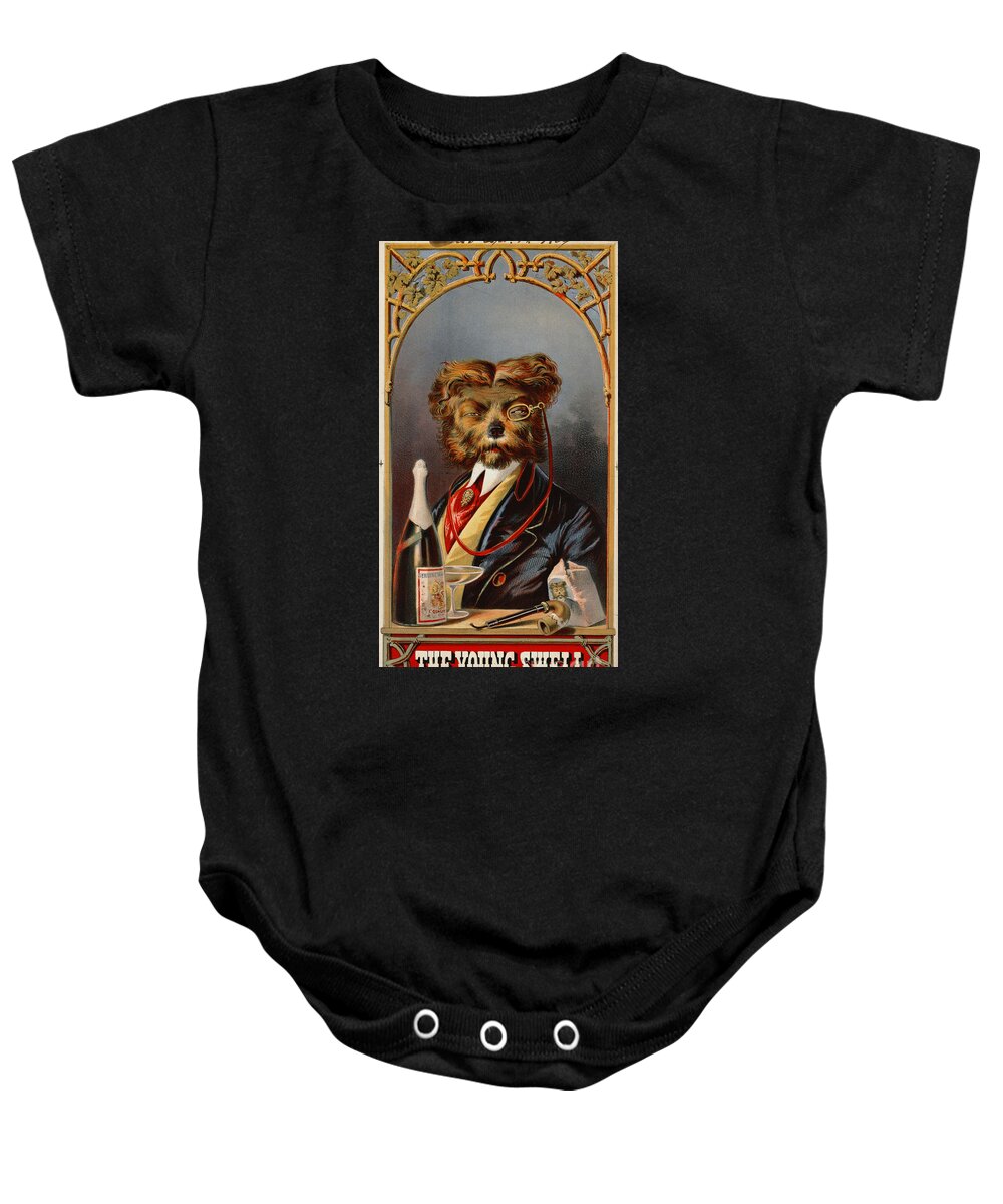 Retro Tobacco Label 1869 Baby Onesie featuring the photograph Retro Tobacco Label 1869 by Padre Art