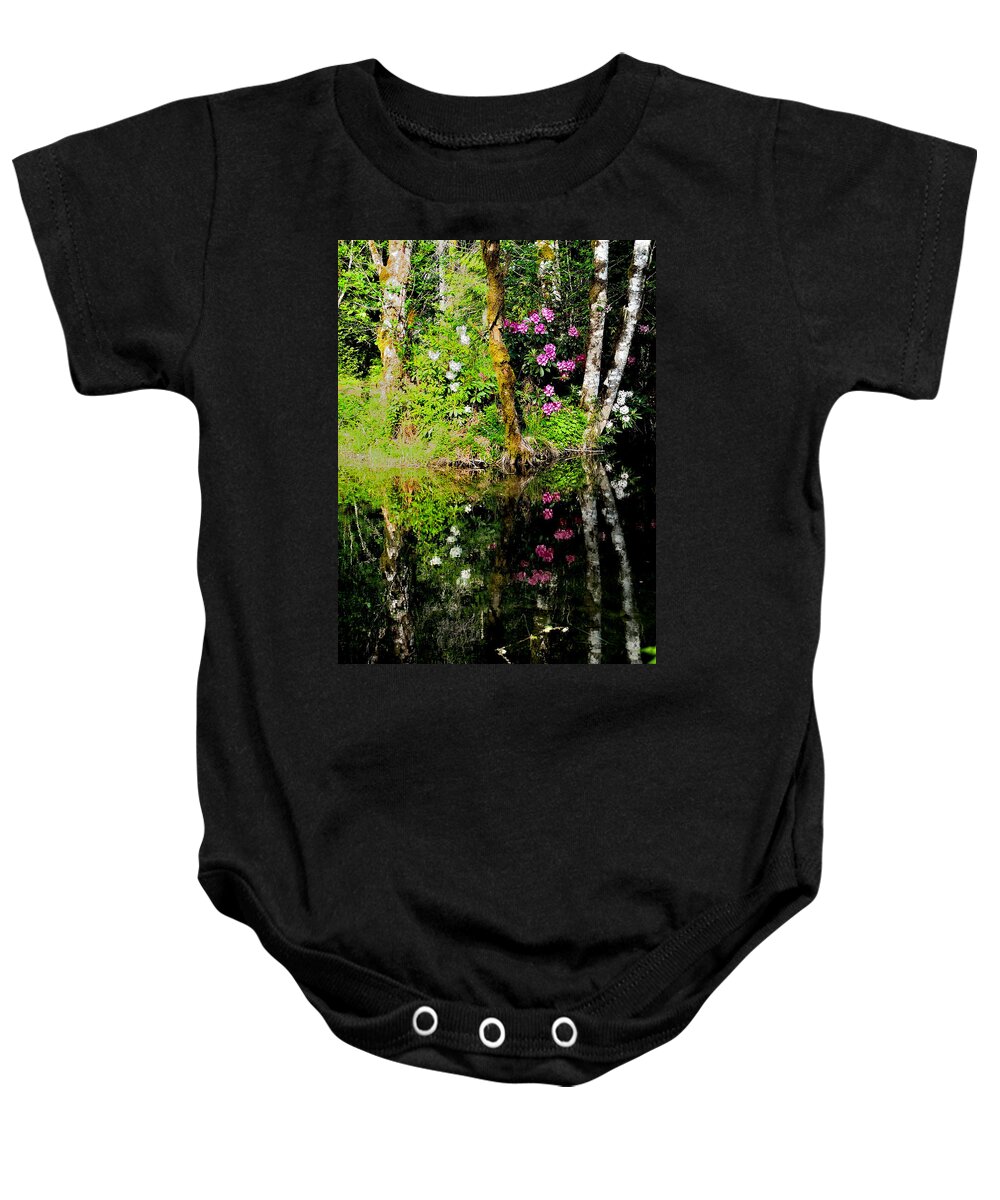 Flowers Baby Onesie featuring the photograph Rhododendron Reflection by Tranquil Light Photography