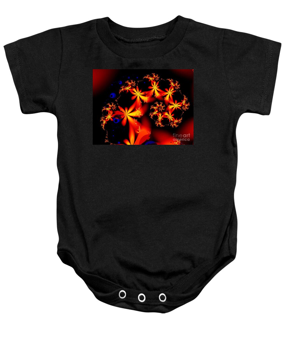 Flowers Baby Onesie featuring the digital art Ring of Posies by Ronald Bissett