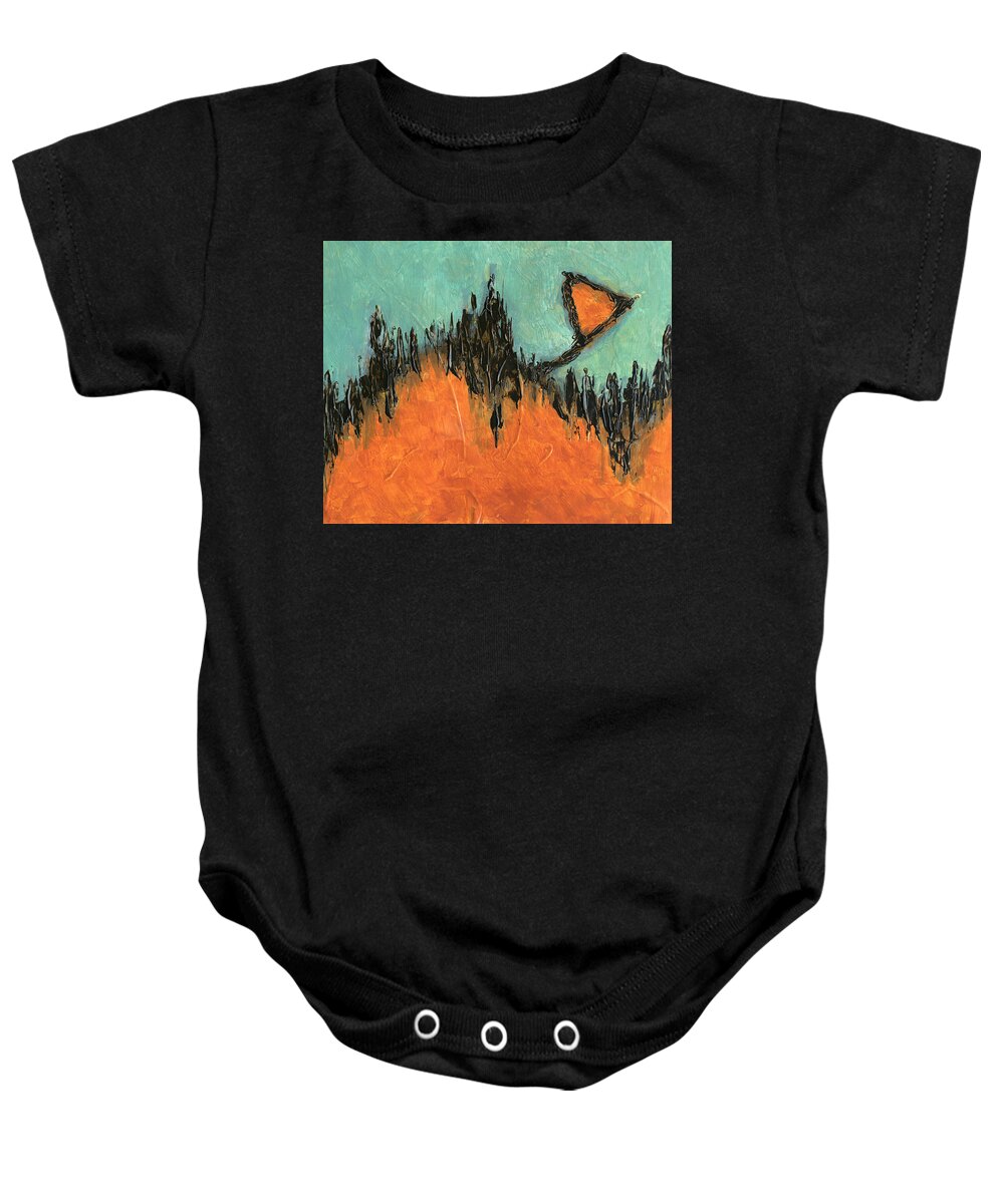 Abstract Baby Onesie featuring the painting Rising Hope Abstract Art by Karla Beatty