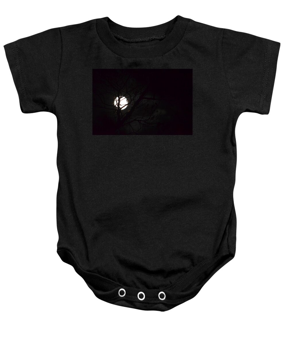 Rising Moon 15-01 Baby Onesie featuring the photograph Rising Moon 15-01 by Maria Urso