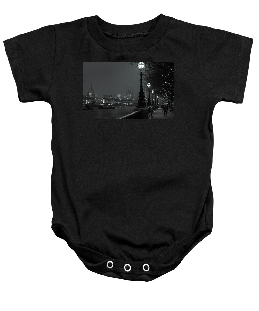River Baby Onesie featuring the photograph River Thames Embankment, London 2 by Perry Rodriguez