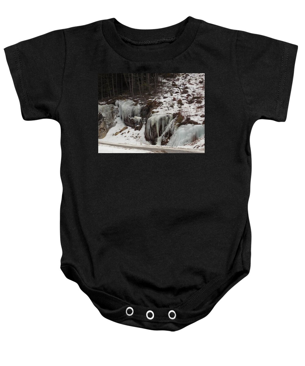 Woodstock Baby Onesie featuring the photograph Roadside Ice by Catherine Gagne