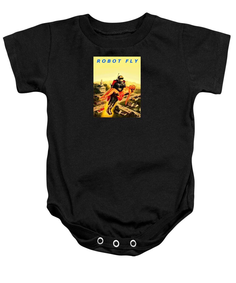 Baby Onesie featuring the painting Robot fly T-5 by Steve Fields