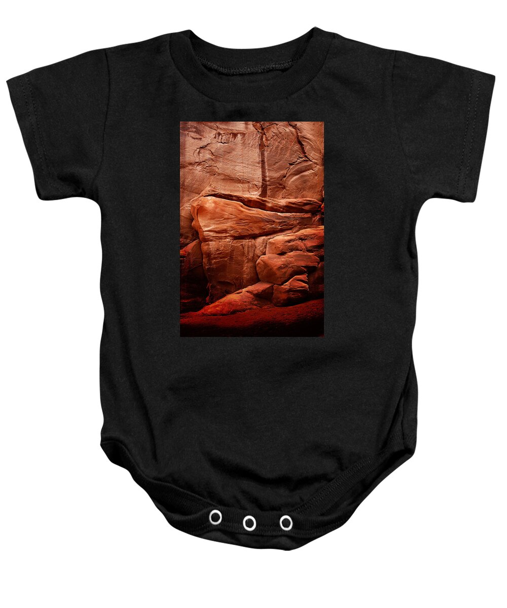 Landscape Baby Onesie featuring the photograph Rock Face by Harry Spitz