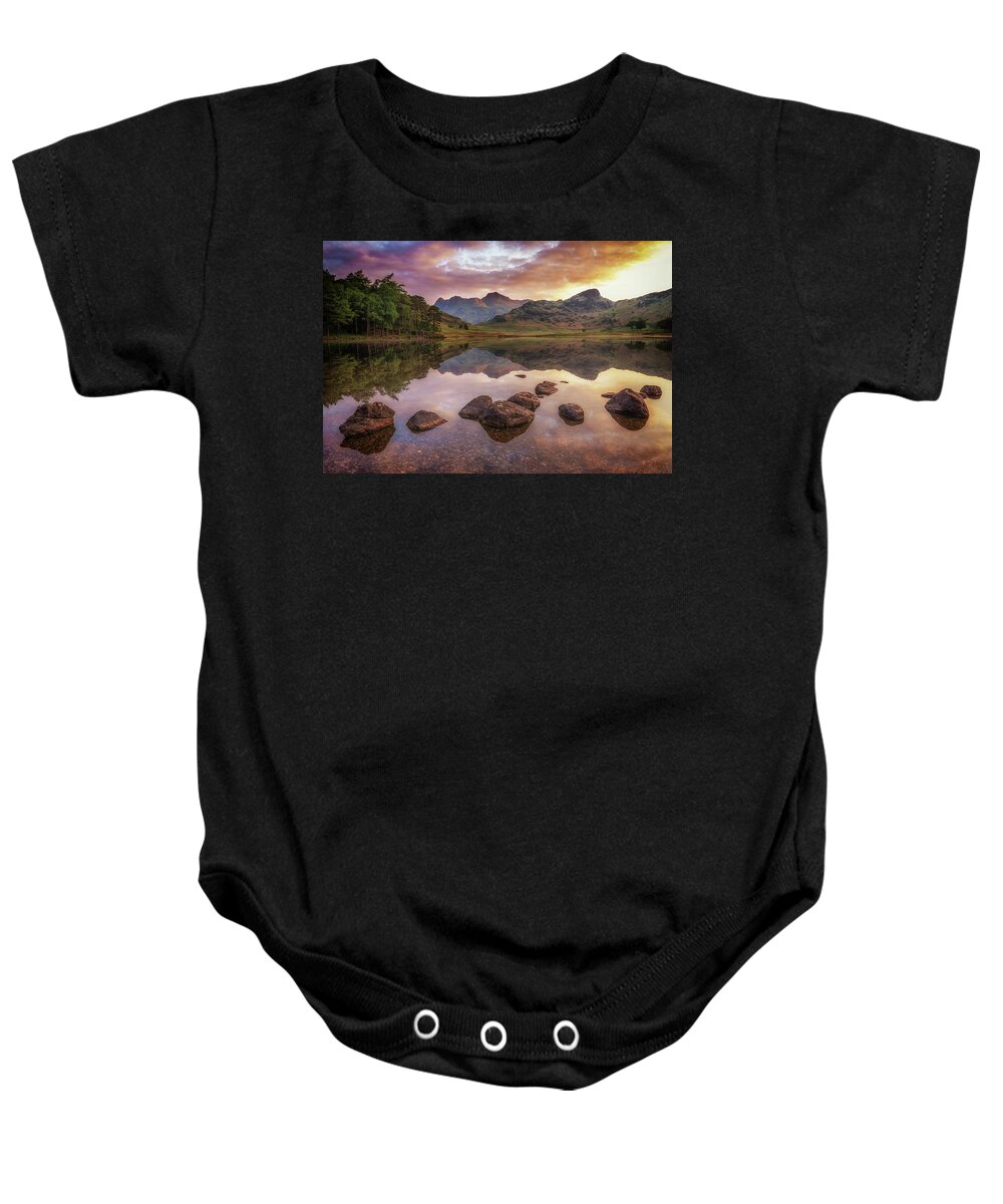 Lake Baby Onesie featuring the photograph Rocks in Blea Tarn by James Billings