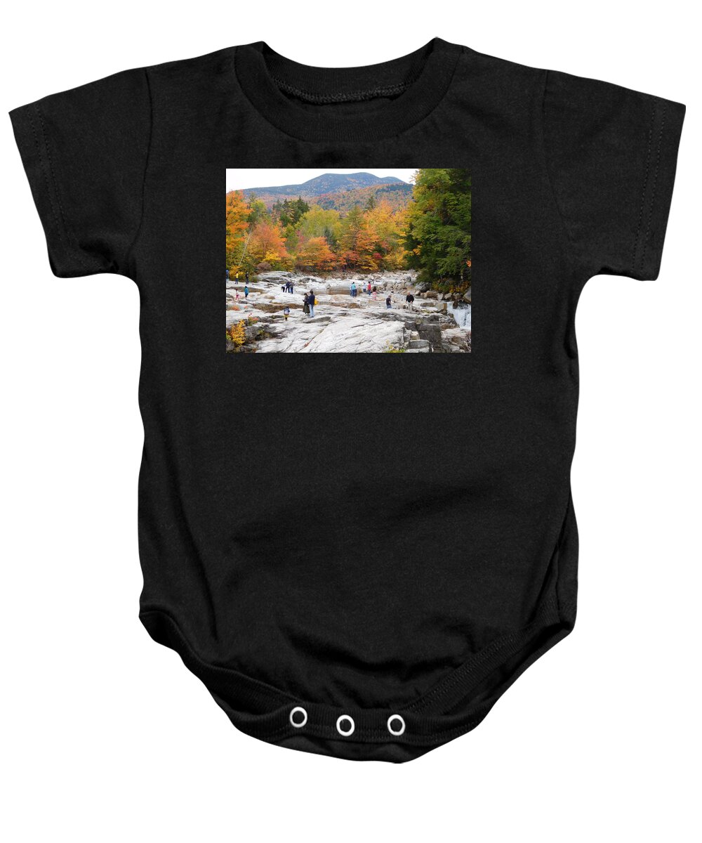Rocky Gorge Baby Onesie featuring the photograph Rocky Gorge in Albany NH by Catherine Gagne