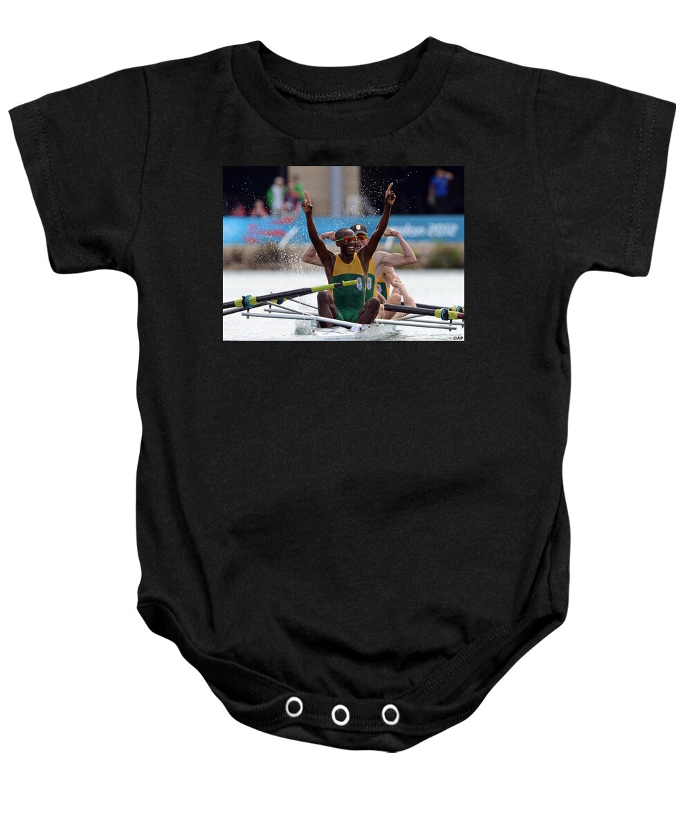 Rowing Baby Onesie featuring the digital art Rowing by Super Lovely