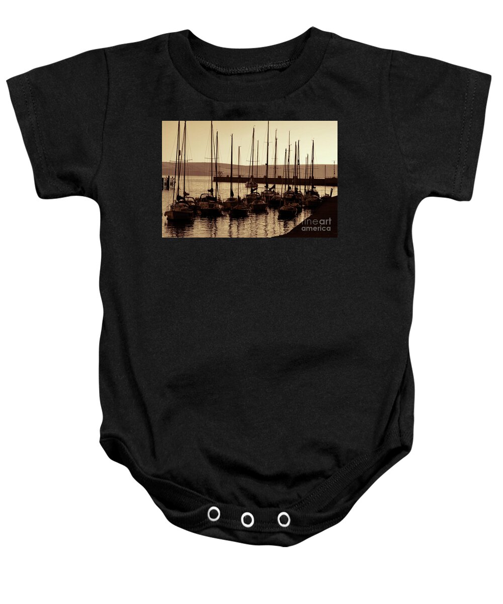 Weymouth Baby Onesie featuring the photograph Russet Harbour by Baggieoldboy