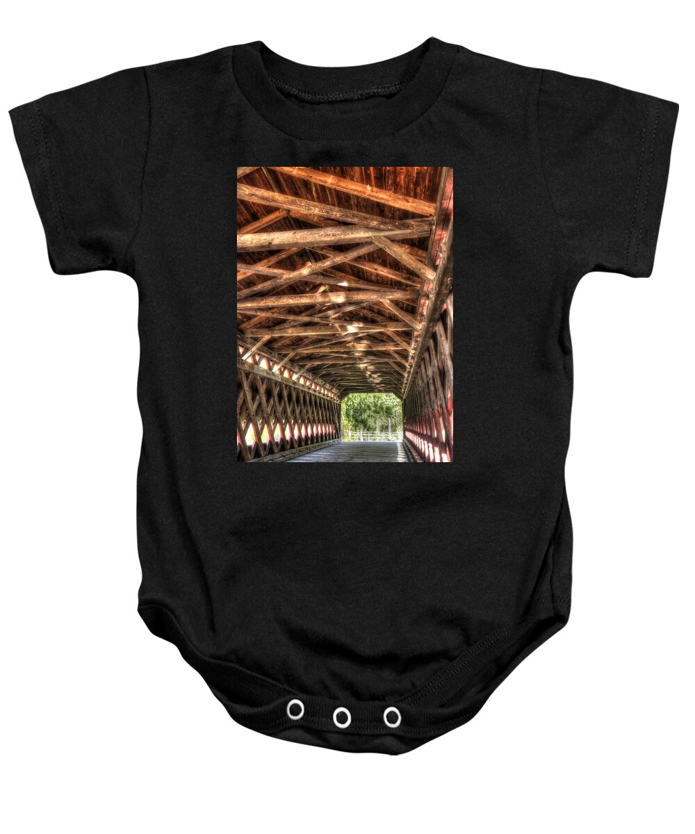 Sachs Baby Onesie featuring the photograph Sachs Bridge - Gettysburg - HDR by Paul W Faust - Impressions of Light