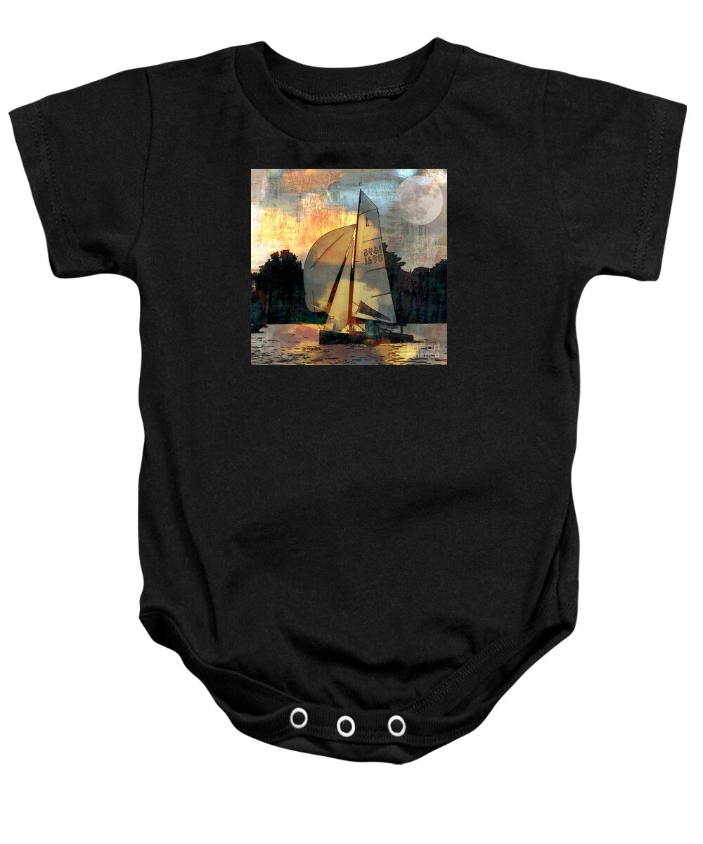 Manipulated Baby Onesie featuring the photograph Sailing into the Sunset by LemonArt Photography