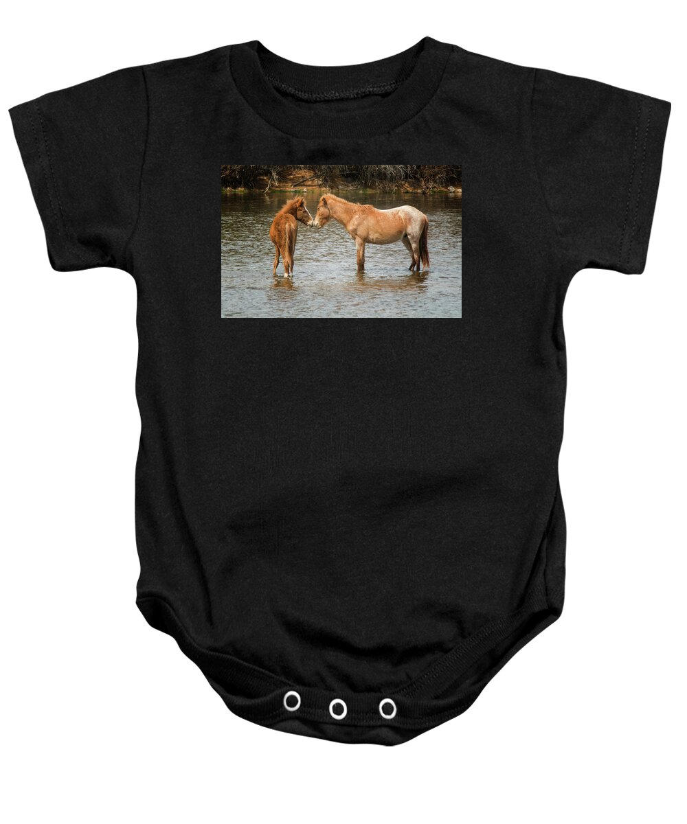 Wild Baby Onesie featuring the photograph Salt River Wild Horses 3017-032118-1cr by Tam Ryan