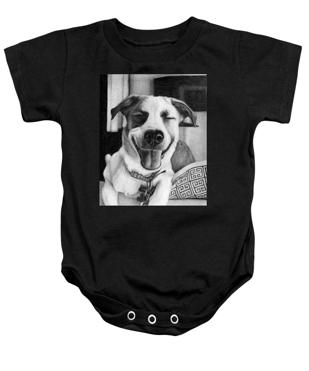 Dog Baby Onesie featuring the drawing Sam by Danielle R T Haney