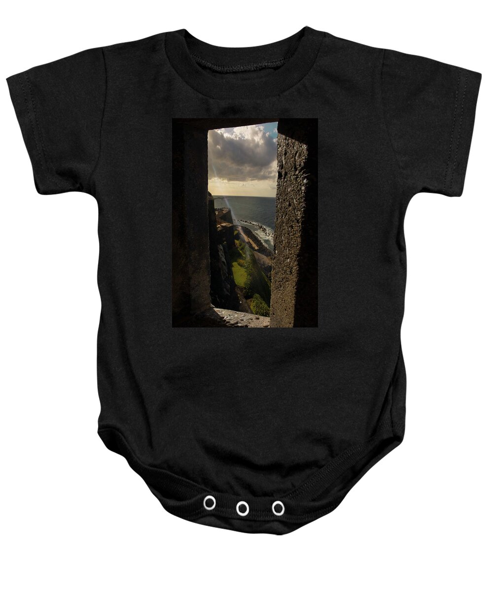  Baby Onesie featuring the photograph San Juan Fort Views by Colin Collins