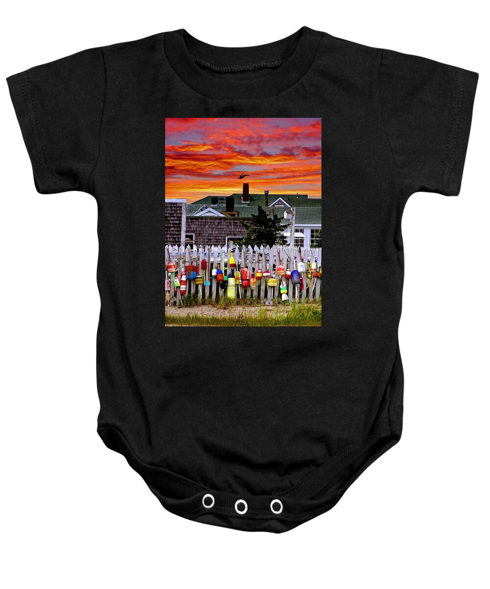 Sandy Neck Baby Onesie featuring the photograph Sandy Neck Sunset by Charles Harden