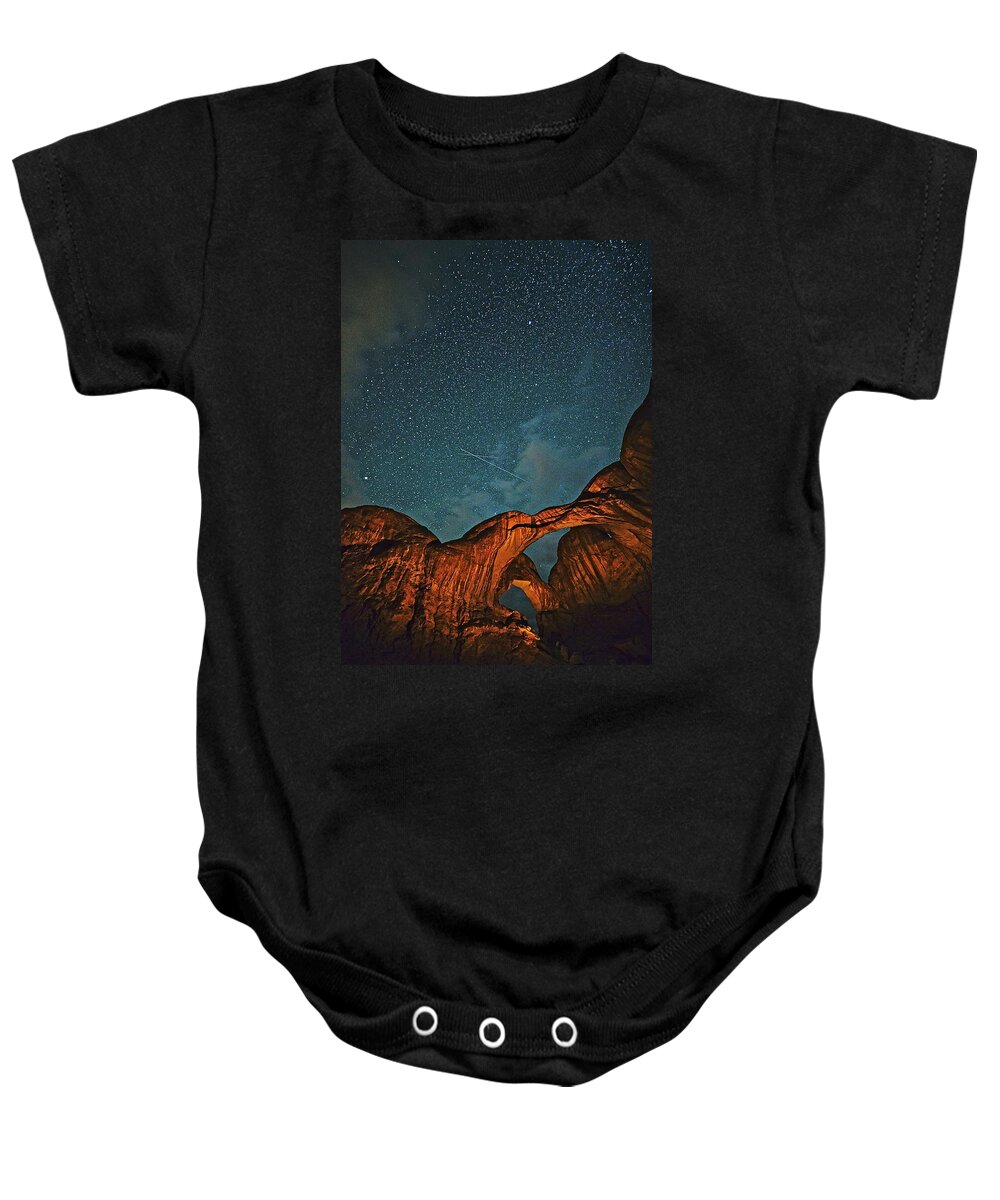 Arches National Park Baby Onesie featuring the photograph Satellites Crossing in the Night by Don Mercer