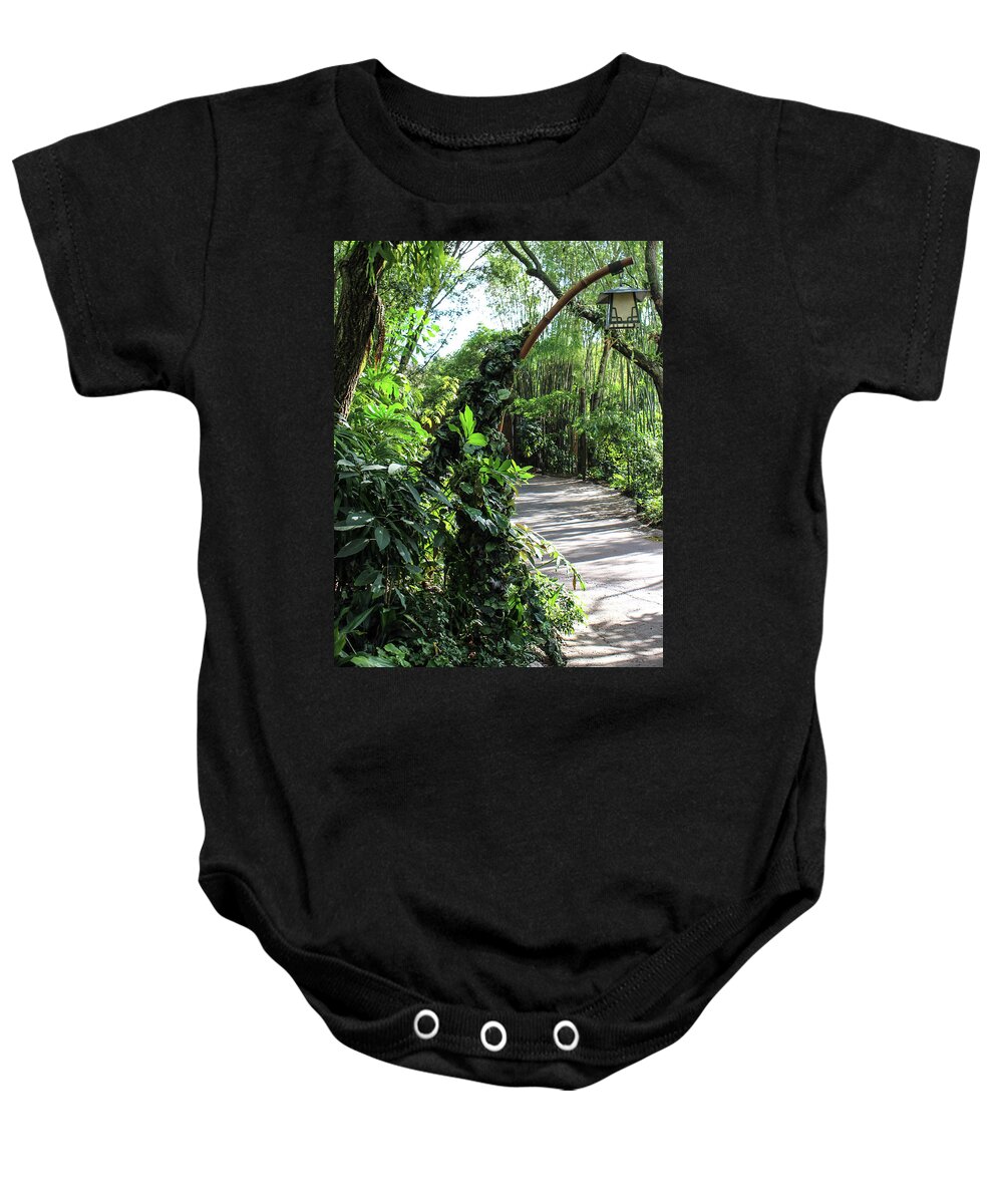 Serene Baby Onesie featuring the photograph Serene and One with Nature by Denise Keegan Frawley
