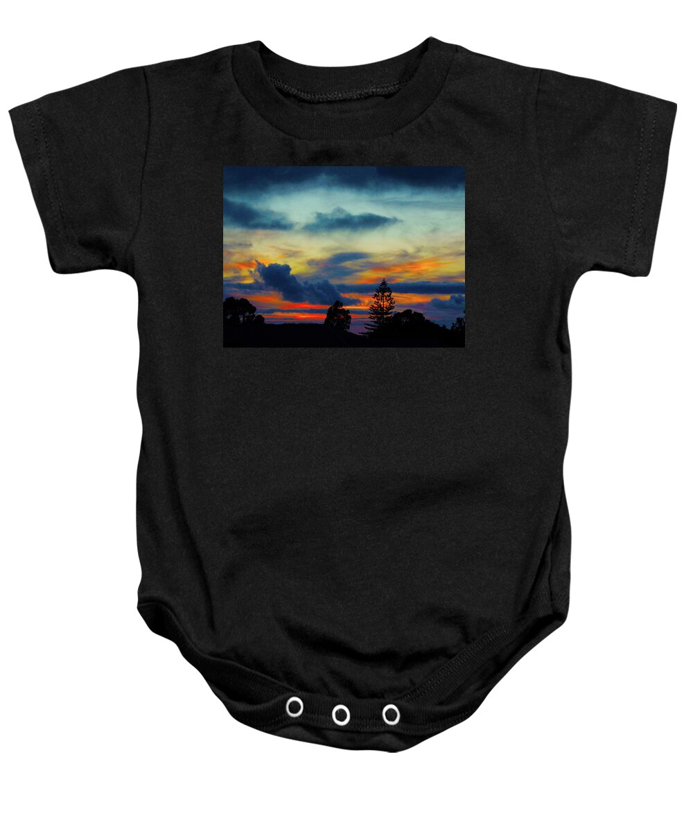 Sunset Baby Onesie featuring the photograph Serious Sunset by Mark Blauhoefer
