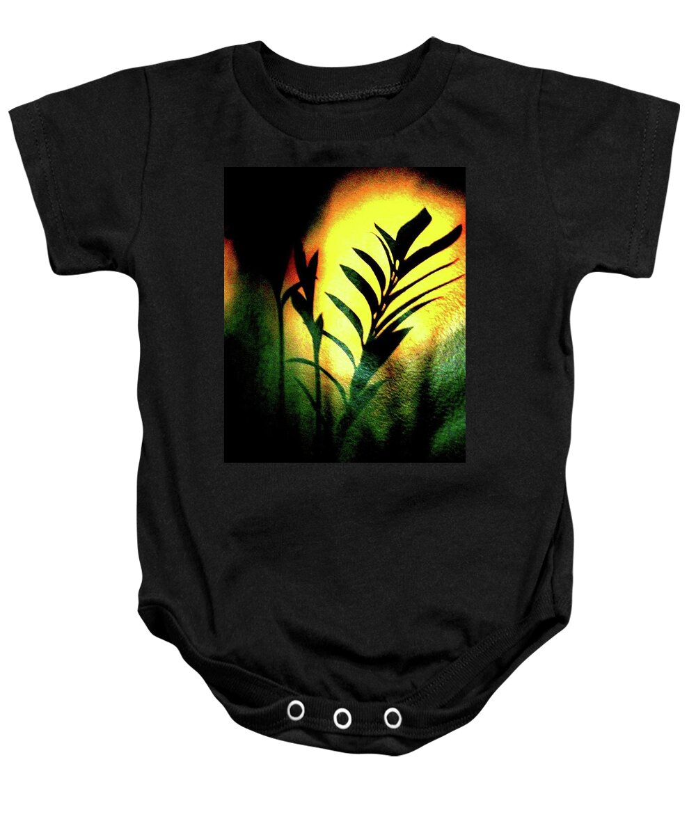 Shadow Green Baby Onesie featuring the photograph Shadow by 'REA' Gallery