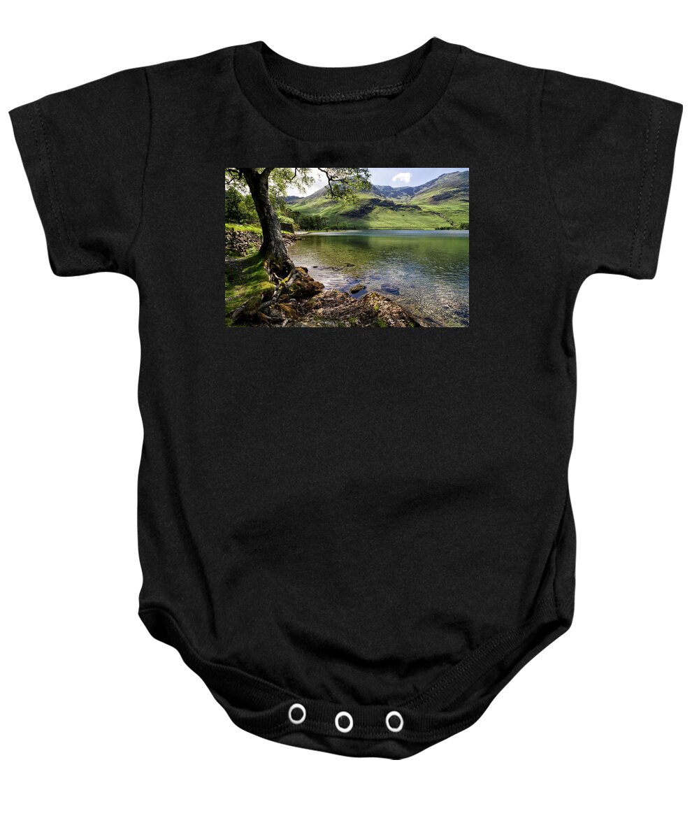Lake Baby Onesie featuring the photograph Shady Rest at Buttermere by Shirley Mitchell